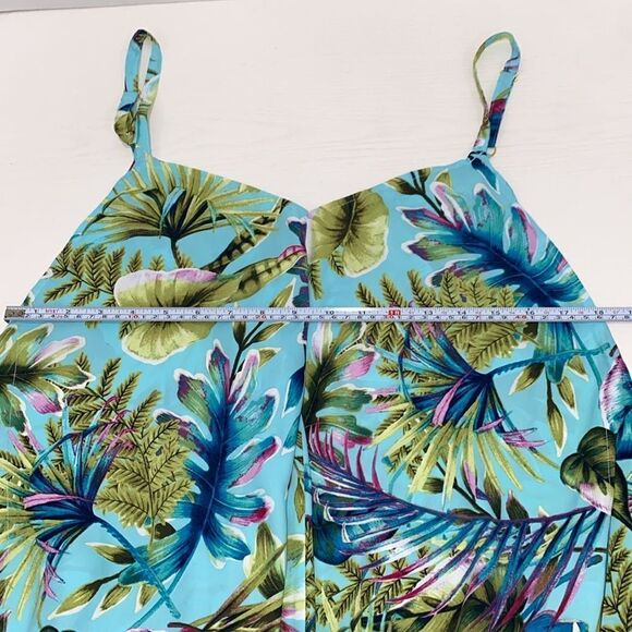 Tommy Bahama Sun Kissed Tropical Scarf Dress In Swimming Pool Blue Small Medium - Picture 9 of 13